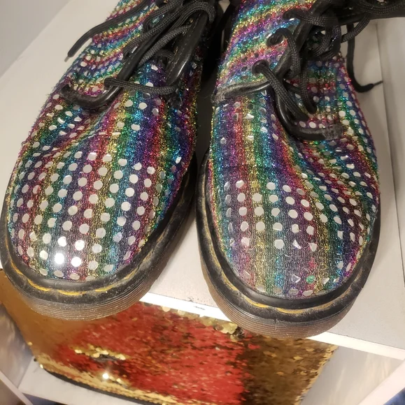 Dr Martins Rare Vintage 1990s 90s Club kid Disco Ball Boots - Picture 5 of 6